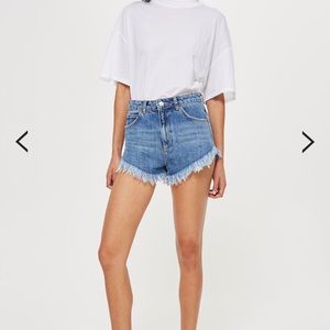 Topshop fray hem Kiri shorts
